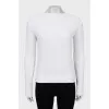 Knitted sweater cropped at the back