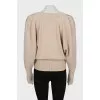 Beige sweater with wide sleeves