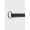 Leather belt with oval buckle