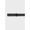 Leather belt with oval buckle