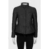 Quilted jacket with fur hem