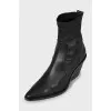 Pointed toe leather boots