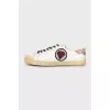 Leather sneakers with patches