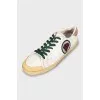 Leather sneakers with patches