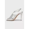 Silver leather sandals
