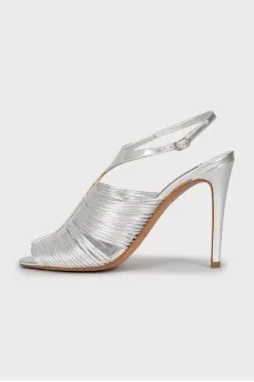 Silver leather sandals