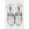 Silver leather sandals