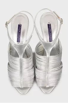 Silver leather sandals