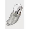 Silver leather sandals