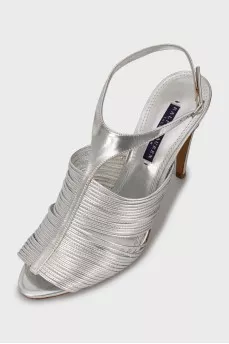 Silver leather sandals
