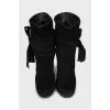 Suede ankle boots with ties