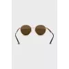 Round sunglasses with gold frames