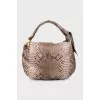 Python leather tote bag