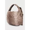 Python leather tote bag