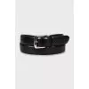 Men's belt with silver buckle