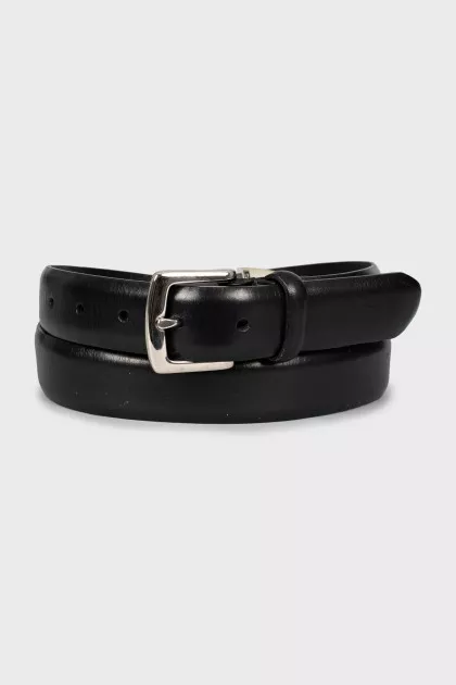 Men's belt with silver buckle