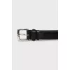 Men's belt with silver buckle