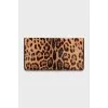 Short pile leather clutch