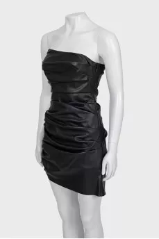Draped leather dress
