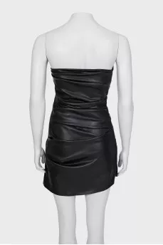Draped leather dress