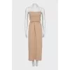 Wool dress with side slit