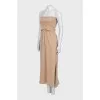 Wool dress with side slit