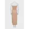 Wool dress with side slit