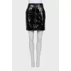 Leather mini skirt with zipper