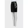 Leather mini skirt with zipper