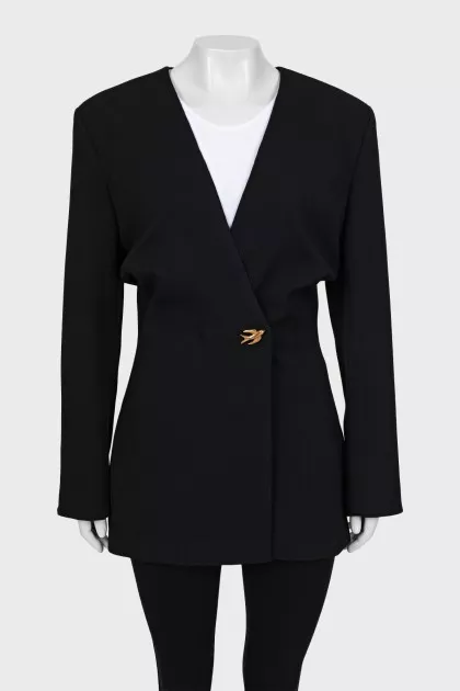 Fitted jacket with tag