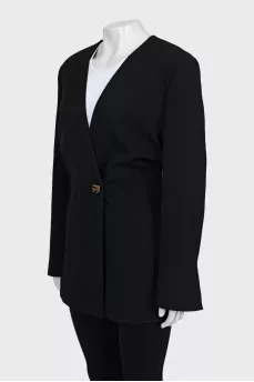 Fitted jacket with tag