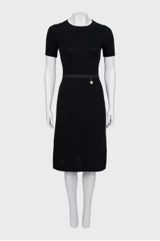 Short sleeve wool dress
