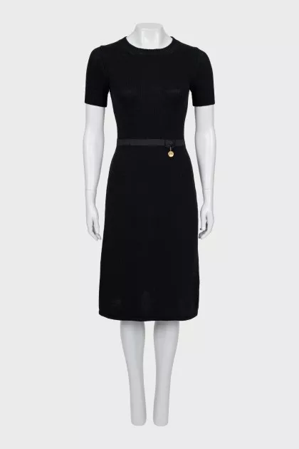 Short sleeve wool dress