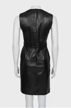 Sleeveless leather dress