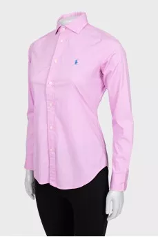 Pink shirt with embroidered logo