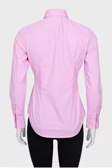 Pink shirt with embroidered logo