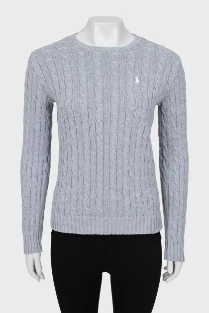 Gray knitted sweater