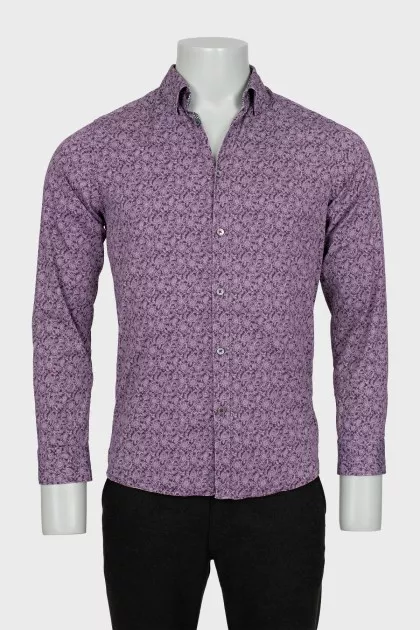 Men's purple printed shirt
