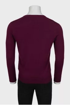 Men's wool V-neck jumper