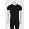 Men's black T-shirt with embroidered logo