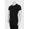 Men's black T-shirt with embroidered logo