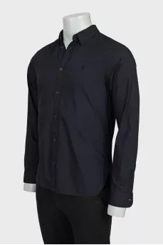 Men's black straight-fit shirt