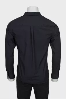 Men's black straight-fit shirt
