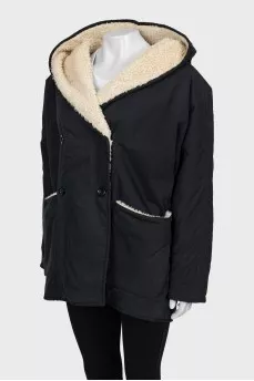 Relaxed jacket with hood