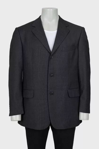Men's single-breasted wool jacket