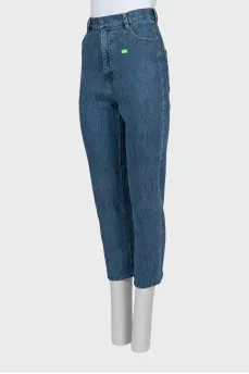 Printed slim rit jeans