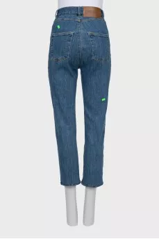 Printed slim rit jeans