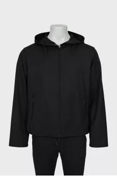 Men's black jacket with hood