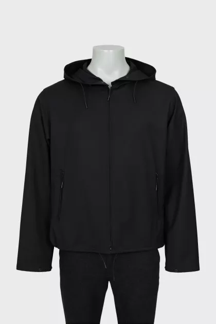 Men's black jacket with hood