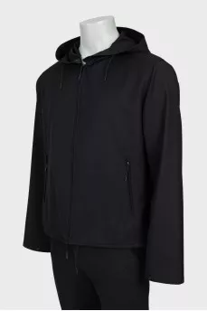 Men's black jacket with hood